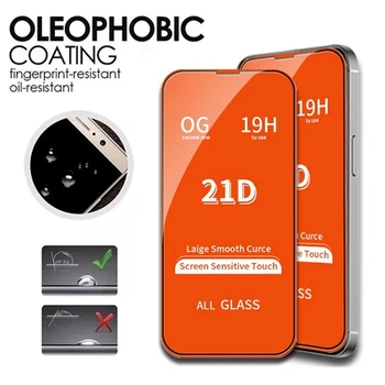10ШТ 21D Закаленное Стекло для iPhone 13 11 14 15 Pro Max 8 7 Plus Защитная пленка для экрана для iPhone 14 15 Plus X XR XS Full Cover Glass