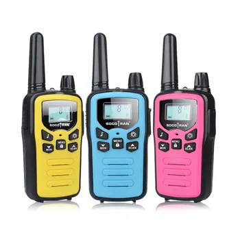 3 Упаковки Разноцветных портативных раций PMR446 для детей Socotran SC-R60 3miles Mini Child pmr Двухстороннее радио с перезаряжаемым кабелем