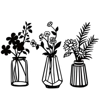 3 шт., Настенный декор с растительными цветами, Минималистичный Подвесной Декор на стену Для Кухни, Спальни на открытом воздухе, Столовой