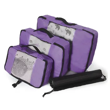 4 шт. Дорожная сумка-органайзер, сумки для хранения, Большая емкость, водонепроницаемая, с сеткой, визуальный багаж, прочная молния