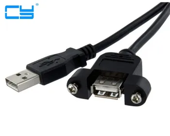 60cm 100cm NOVO USB 2.0 tipo A Macho para Femea M/F cabo de extensao w/parafusos para o Cabo Do Painel montar