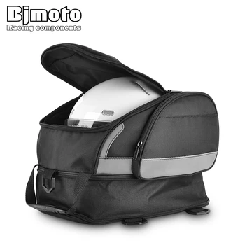 BJMOTO Мотоциклетные Седельные сумки, сумка для задней окантовки Мотоцикла, сумка для шлема для мотокросса, Водонепроницаемый Багажный бак, Посылка