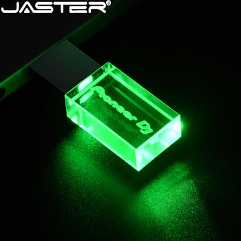 JASTER Красочный СВЕТОДИОДНЫЙ USB Флэш-накопитель 32GB High Speed Writing Reading Memory Stick Light Премиум 2,0 Флешка 64G Бесплатный Пользовательский ЛОГОТИП