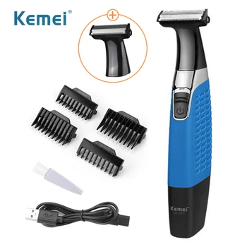Kemei Водонепроницаемая Электробритва Для Мужчин, USB Перезаряжаемый Триммер для бороды, Триммер для волос на лице, Профессиональная бритва, косметическая бритва Blade35
