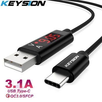 KEYSION USB Type C Кабель для цифрового дисплея Samsung S10 Быстрая Зарядка Телефона Type-C Провод для Зарядки USB C Кабель для Xiaomi mi9 note7
