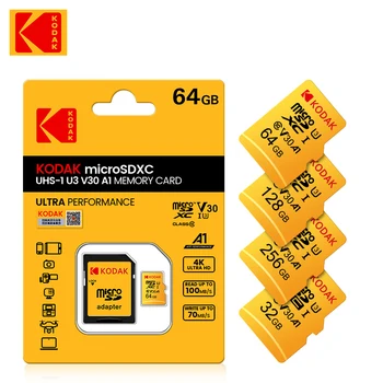 Kodak Высокоскоростная Карта памяти C10 U1 U3 V30 16GB 32GB Micro SD Card 64GB 128GB Tarjeta Microsd 256gb Mini TF Card Бесплатный SD-адаптер