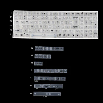 MDA Profile 131 Прозрачные Колпачки для ключей с Хрустальной Подсветкой УФ-Печать Для Механической клавиатуры MX 104 87 84 68