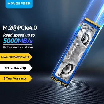 MOVESPEED SSD NVMe M2 2280 5000 МБ/с. 4 Тб 2 ТБ 1 ТБ Внутренний твердотельный жесткий диск M.2 PCIe 4,0 SSD-накопитель для Портативных ПК PS5