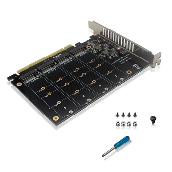 PCIE К Nvmex4 M.2 M Key SSD Карта расширения PCIE X16 Riser Card Сигнальная карта с Разделенным Массивом M.2 Pcie RAID-карта