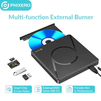 PHIXERO Внешний привод для записи Blu-Ray USB3.0 Внешний Blu-Ray DVD 3D Тонкий оптический привод Blu-Ray Writer Reader CD/DVD для Windows