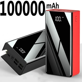 Power Bank 100000 мАч Портативный Повербанк с быстрой зарядкой для мобильного телефона, внешнее зарядное устройство Powerbank 100000 мАч для Xiaomi Mi