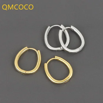 QMCOCO Серебристого цвета, минималистичные U-образные серьги, Женский темперамент, Модные украшения ручной работы, подарки, украшения для ушей