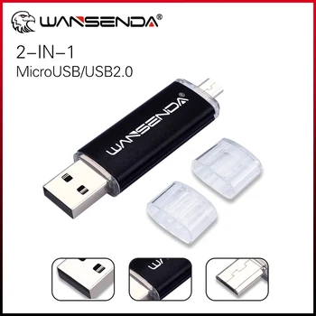 WANSENDA OTG USB Флэш-Накопитель Высокоскоростной Флеш-накопитель 32 ГБ 64 ГБ U-диск 4 ГБ 8 ГБ 16 ГБ Флешка 2 в 1 Micro USB Memory Stick