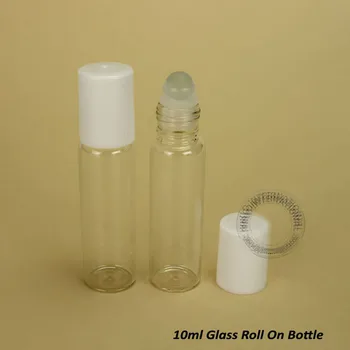 бесплатная доставка емкость 10 мл (50 шт./лот) Прозрачные стеклянные рулонные бутылки, разделенные контейнеры для зарядки духов, инструментов для макияжа