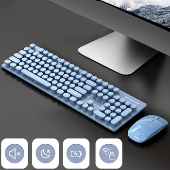 Беспроводная клавиатура и мышь MC KM600 Combo Bluetooth Полноразмерная Клавиатура с 104 Клавишами и Портативная беспроводная мышь для ПК с Windows iPad