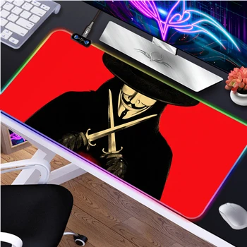 Большая Акция V для Vendetta Резиновый Супер Большой Коврик Для Мыши Gamer Gaming RGB Коврики для Мыши Настольная Клавиатура Коврик для Компьютера Коврик для Ноутбука
