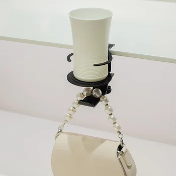 Бытовой многофункциональный перфорированный железный держатель для стакана воды с вращающимся на 360 градусов держателем наушников и держателем стакана на краю стола