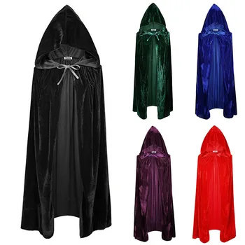 Детский плащ с капюшоном, викканский халат, накидка ведьмы, детские костюмы на Хэллоуин, вампиры, необычная вечеринка, Размер S-M