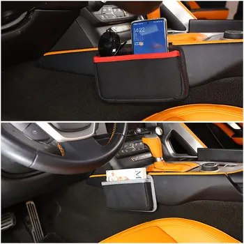 Для Chevrolet Corvette C7 2014-2019, боковая сумка для хранения управления автомобилем из ткани Оксфорд, сумка для хранения мобильного телефона, автомобильные аксессуары