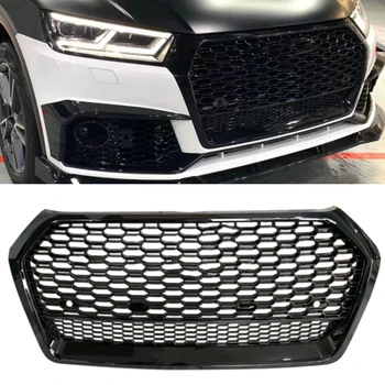 Для RSQ5 Стильная Передняя спортивная Шестиугольная Сетка в виде сот, Глянцевая черная решетка радиатора для Audi Q5/SQ5 2018 2019 2020 быстрая доставка