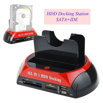 Док-станция для жесткого диска с несколькими кард-ридерами для корпуса жесткого диска 2,5 / 3,5 дюйма SATA / IDE Док-станция для жесткого диска