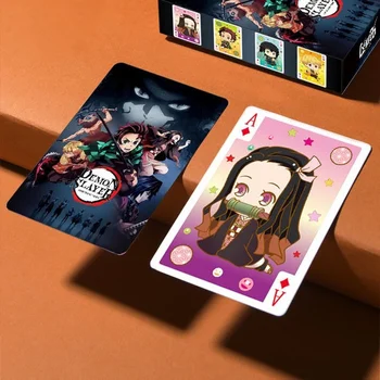 Игральные карты из Японского Аниме Demon Slayer, Мультяшный Милый Kamado Tanjirou Nezuko, игровая карта, Реквизит для Косплея