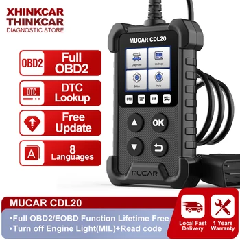 Инструменты Диагностики автомобиля MUCAR CDL20 OBD2 Считыватель кода OBD 2 Сканер для диагностики двигателя 10 Бесплатный автоматический поиск DTC по OBD2 на 8 языках
