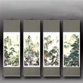 Картины с пейзажами в китайском стиле, Настенные художественные Плакаты, Винтажный декор комнаты, Эстетические Настенные наклейки для гостиной и офиса