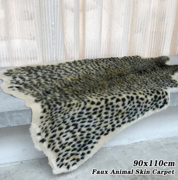 Ковер с леопардовым принтом, прочный мягкий коврик для пола с искусственным животным принтом, коврик для спальни, Домашний офис, Декор для гостиной 90x110 см