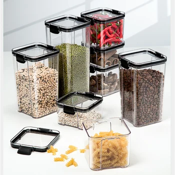 Контейнер для хранения продуктов Пластиковый Кухонный холодильник Коробка для лапши Многозернистый Резервуар для хранения Прозрачных Герметичных Банок Из Пластика для травяного чая