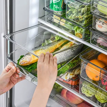 Кухонный Органайзер и контейнер для хранения Холодильник Контейнер для еды Пластиковые Контейнеры для организации Организатор Коробка для хранения холодильника