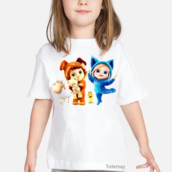 лидер продаж 2021 года, футболка kawaii girl love cat с мультяшным принтом для девочек, забавная детская одежда в стиле харадзюку, kawaii, детская одежда