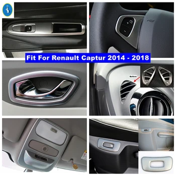 Матовое рулевое колесо, лампы для чтения, вентиляционное отверстие на выходе, дверная ручка, накладка для Renault Captur 2014-2018, внутренняя отделка