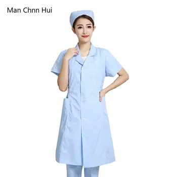 Медсестра униформа женская медицинская одежда лабораторный халат врача косметолога наряд костюм зоомагазин с коротким рукавом в целом