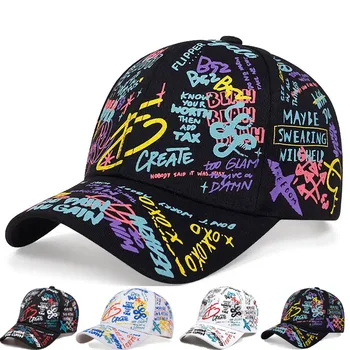 Модная Бейсбольная кепка с надписью для Женщин и Мужчин, кепка в стиле хип-хоп с Граффити, Весенняя Шляпа с Козырьком, Мужская Регулируемая Бейсболка Gorras Hombre Hat