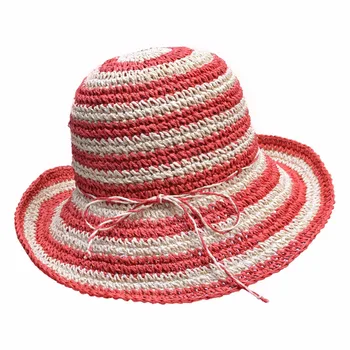 Модные Соломенные шляпы с широкими полями в двухцветную полоску, Женская Вязаная из Бумаги Шляпа От Солнца в стиле Ведро-Дробилка, Шляпа-клош от солнца A415