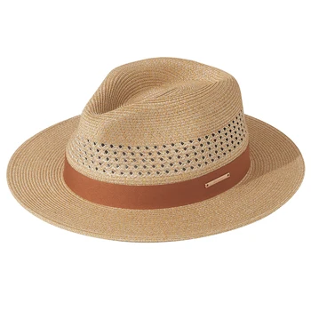 Мужская Полая панама Большого размера, соломенная шляпа, летняя Фетровая шляпа, пляжная шляпа с зонтиком, высококачественная модная шляпа с большой головкой