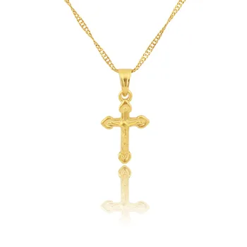 Мужчины Крест Ожерелье Кулон Женщины INRI Juses Распятие Христианство Драгоценный камень Золотого цвета INBI Иисус из Назарета, царь Иудейский