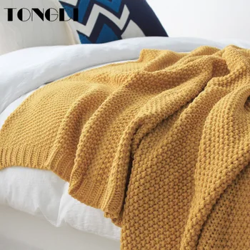 Мягкое Теплое Популярное Модное Шерстяное одеяло TONGDI с бахромой, Красивый подарок, Роскошный Декор Для сна ручной работы в любое время года