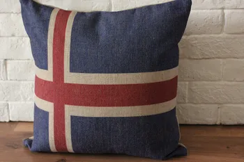 Наволочка с флагом Исландии, национальный флаг Исландии, наволочка с красным крестом, наволочка оптом