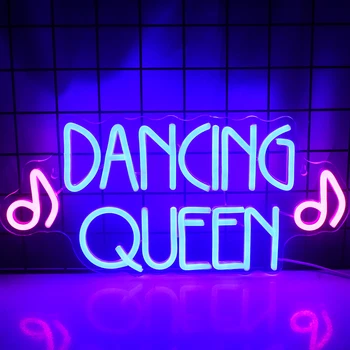 Неоновая вывеска Wanxing Dancing Queen LED Аксессуары для бара на Свадьбу, Выпускной, День рождения, Студия, Спальня, Художественное украшение стен, подарок