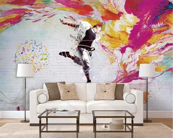 Обои на заказ Beibehang яркий цветной танцевальный молодежный ТВ-фон, стена, гостиная, спальня, фрески для обустройства дома, 3D обои