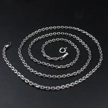 Ожерелье из настоящего серебра 925 пробы, 2 мм кабельная цепочка 17,7 дюйма классического дизайна