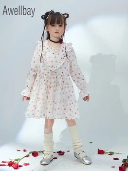 Оригинальное платье с вышивкой для маленькой девочки, милое платье принцессы, модные платья для девочек с цветочным рисунком