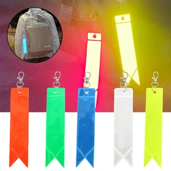 ПВХ Светоотражающая предупреждающая полоса Кулон Брелок Ночной Глянцевый Защитный красочный светоотражающий маркер для декора автомобильного рюкзака
