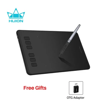 Планшеты для рисования HUION Inspiroy H640P Графический перьевой планшет с 8192 уровнями давления, цифровой стилус без батареи с USB-C OTG