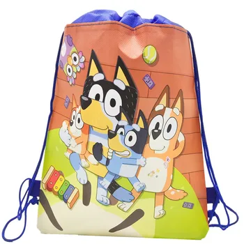 Популярная сумка для Вечеринки по случаю Дня рождения Blueyes с героями мультфильмов, подарочная сумка, Нетканая сумка на шнурке, Рюкзак для пикника, детские принадлежности для купания