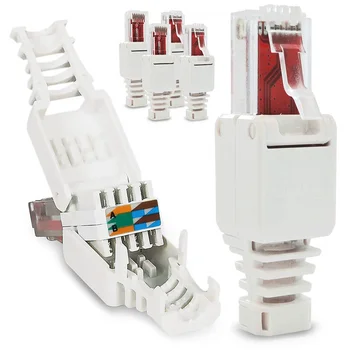 Портативный кабель POE Ethernet без инструментов, разъем RJ45, штекер CAT6