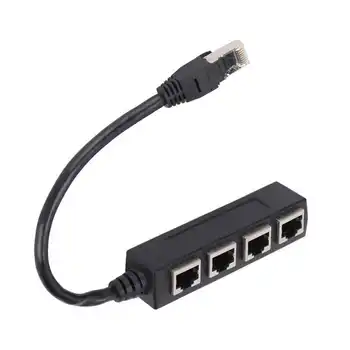 Разветвитель RJ45 LAN Ethernet адаптер 1-4 порта Плавная передача Отличный Соединительный кабель-адаптер