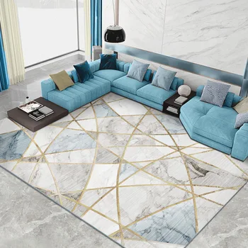 Скандинавские абстрактные геометрические Мраморные ковры для дома, гостиной, Коврики на заказ для спальни, напольные ковры Gold Line, дверной коврик